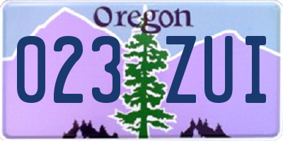 OR license plate 023ZUI