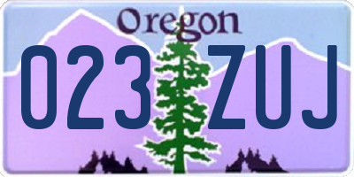 OR license plate 023ZUJ
