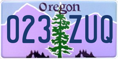 OR license plate 023ZUQ