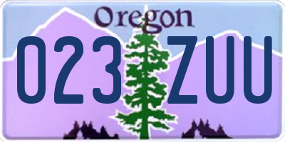 OR license plate 023ZUU