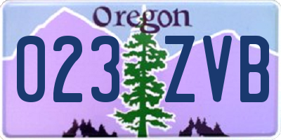 OR license plate 023ZVB