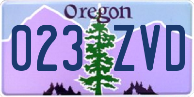 OR license plate 023ZVD