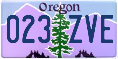 OR license plate 023ZVE