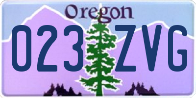 OR license plate 023ZVG