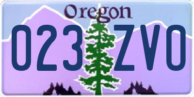 OR license plate 023ZVO