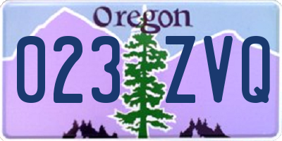 OR license plate 023ZVQ