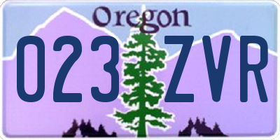 OR license plate 023ZVR