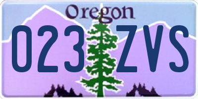 OR license plate 023ZVS