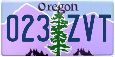 OR license plate 023ZVT