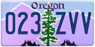 OR license plate 023ZVV