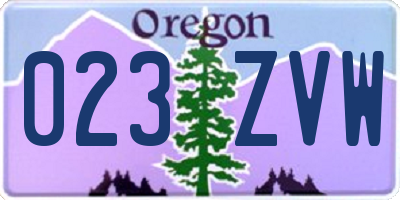OR license plate 023ZVW