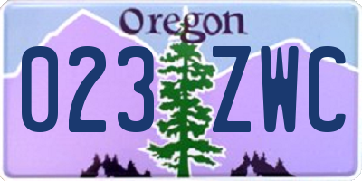 OR license plate 023ZWC