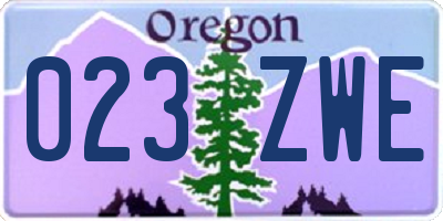 OR license plate 023ZWE
