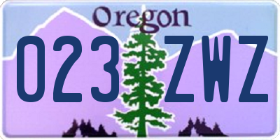 OR license plate 023ZWZ