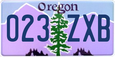 OR license plate 023ZXB