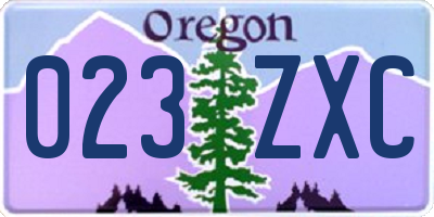 OR license plate 023ZXC