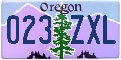 OR license plate 023ZXL