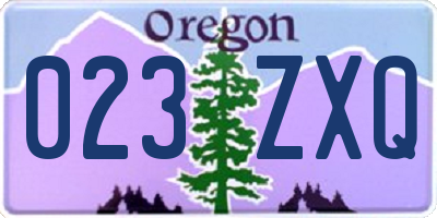 OR license plate 023ZXQ