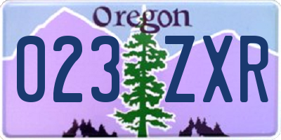 OR license plate 023ZXR