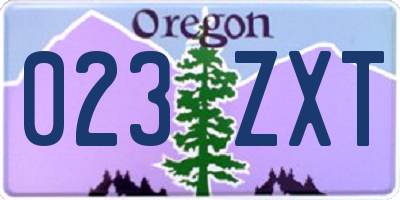 OR license plate 023ZXT