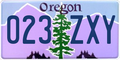 OR license plate 023ZXY