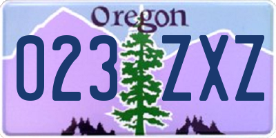 OR license plate 023ZXZ