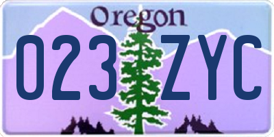 OR license plate 023ZYC