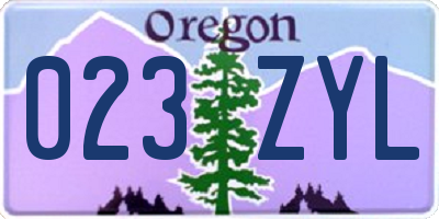 OR license plate 023ZYL