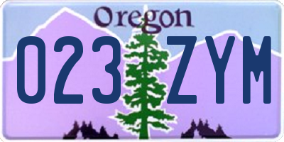 OR license plate 023ZYM