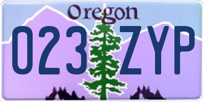 OR license plate 023ZYP