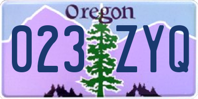 OR license plate 023ZYQ