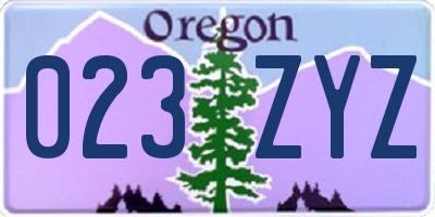 OR license plate 023ZYZ