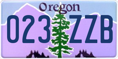OR license plate 023ZZB