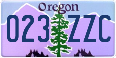 OR license plate 023ZZC
