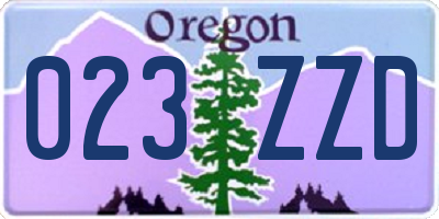 OR license plate 023ZZD