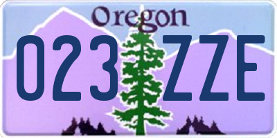 OR license plate 023ZZE