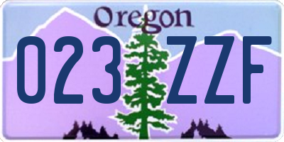 OR license plate 023ZZF