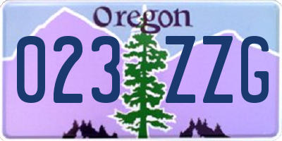 OR license plate 023ZZG