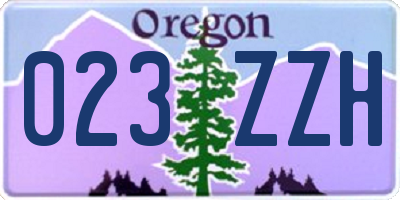 OR license plate 023ZZH