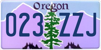OR license plate 023ZZJ