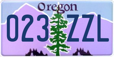 OR license plate 023ZZL