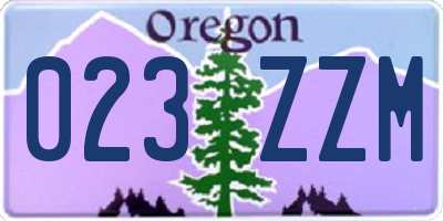 OR license plate 023ZZM