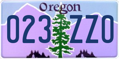 OR license plate 023ZZO