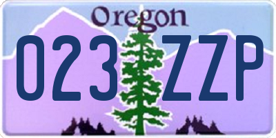OR license plate 023ZZP