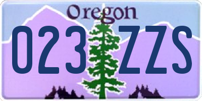 OR license plate 023ZZS