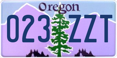 OR license plate 023ZZT