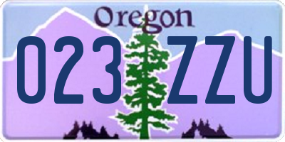 OR license plate 023ZZU