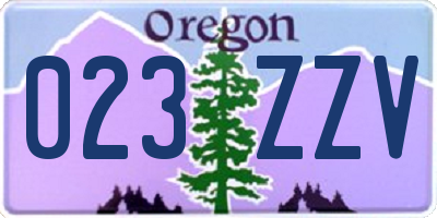 OR license plate 023ZZV