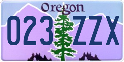 OR license plate 023ZZX