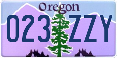 OR license plate 023ZZY